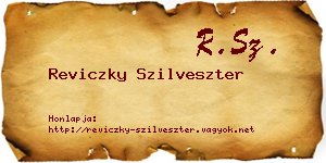 Reviczky Szilveszter névjegykártya